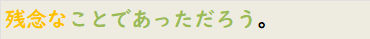 残念なことであっただろう。