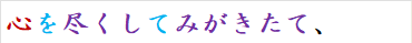 心を尽くしてみがきたて、