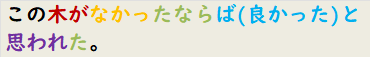 この木がなかったならば(良かった)と思われた。