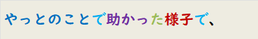 やっとのことで助かった様子で、