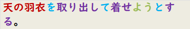 天の羽衣を取り出して着せようとする。