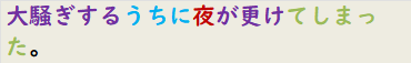 大騒ぎするうちに夜が更けてしまった。