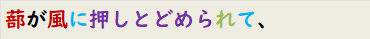 蔀が風に押しとどめられて、