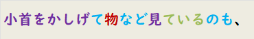 小首をかしげて物など見ているのも、